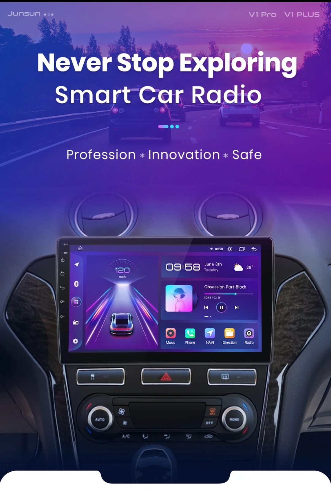Junsun V1 AI Voice Wireless CarPlay Android Auto Radio For Ford Mondeo 4 mk4 2010-2013 2014 4G Car Multimedia GPS 2din autoradio