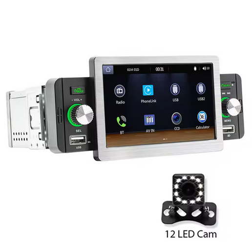 1 Din Car Radio CarPlay Android-Auto 5 Inch