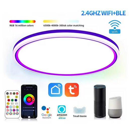 RGBCW Έξυπνο Φωτιστικό Οροφής 24 W Slim Συμβατό με Alexa Google Home